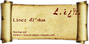 Lincz Édua névjegykártya
